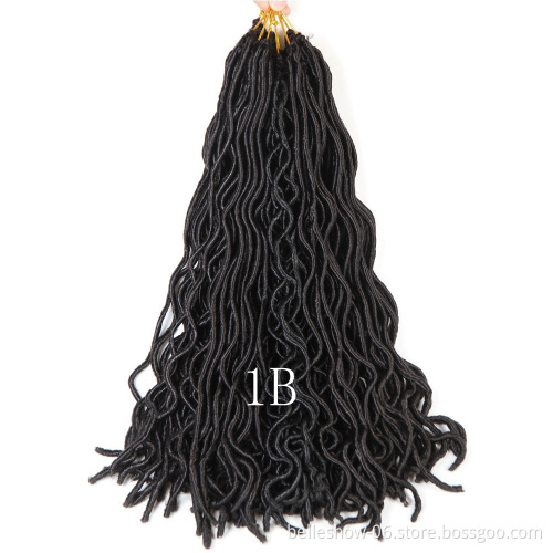 Hot sell 18inch 24 stands wholesale wavy  crochet braids Goddess faux locs braids curly faux locs crochet faux locs